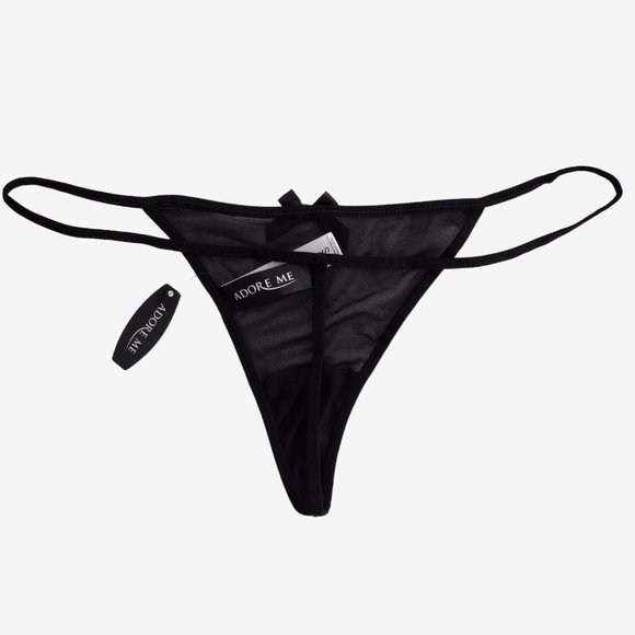 Adore Me Black Sheer Mesh Nylon G String Thong Panty Size S - Picture 9 of 13